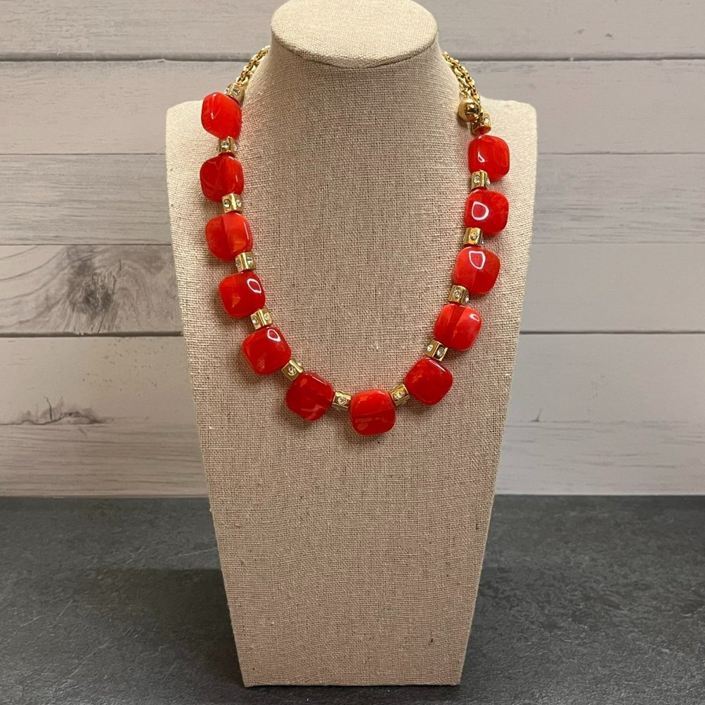 SIGNED Kate Spade Block Collar Necklace